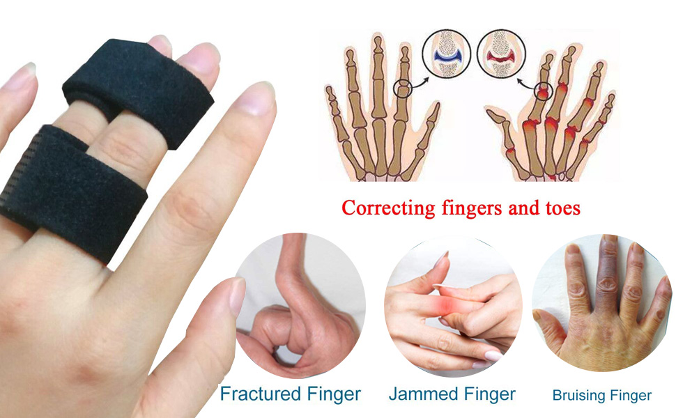 Footsihome Broken Buddy Finger Tape Splints 12 Pack, Finger