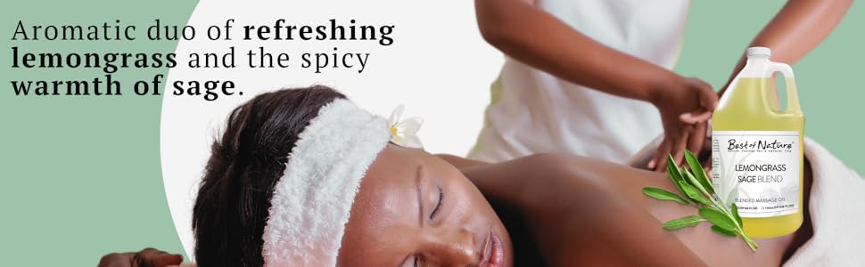 Best of Nature lemongrass oil massage carrier natural skin moisturizer hydration soothing relax sage