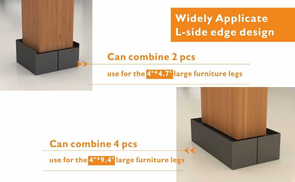 SCGPHOLE 2 Inch Bed Furniture Risers Heavy Duty Rectangle