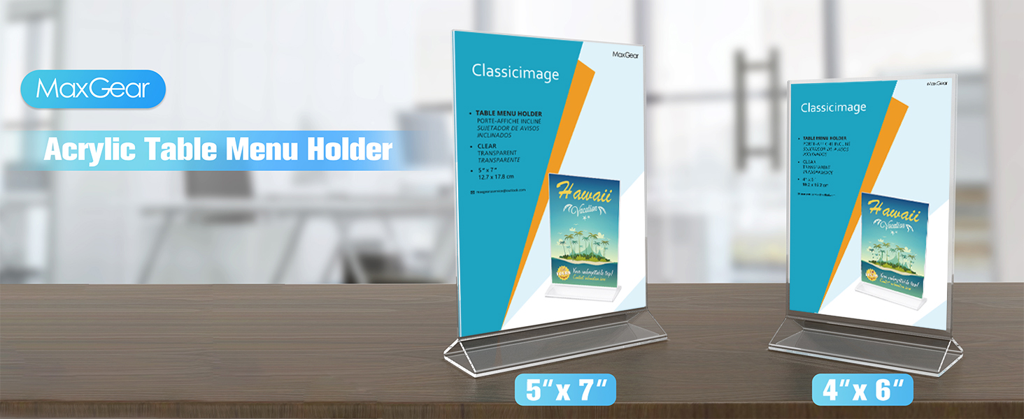 MaxGear Acrylic Sign HolderTable Card Display4 x 6