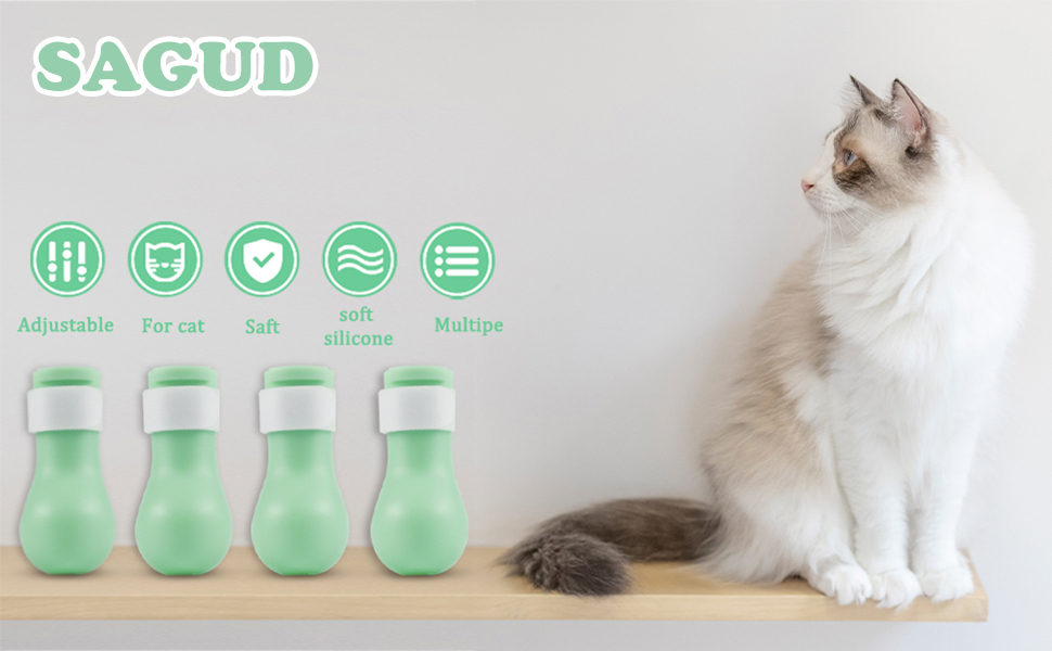 4pcs Cat Boots for Cats Only Adjustable Prickly AntiOff