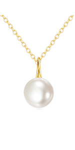 ネックレス・ペンダント [KATENKELLY] Fresh Pearl Necklace Amazon.com: KECHO 14k Gold Pearl Necklace for Women