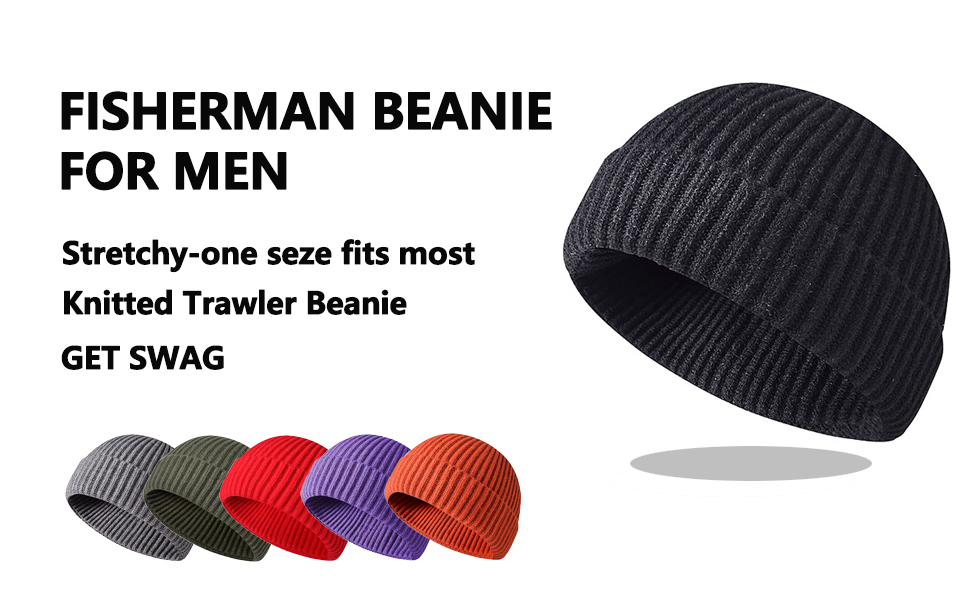 Irzaki Fisherman Beanie for Men Knit Trawler Beanie Short