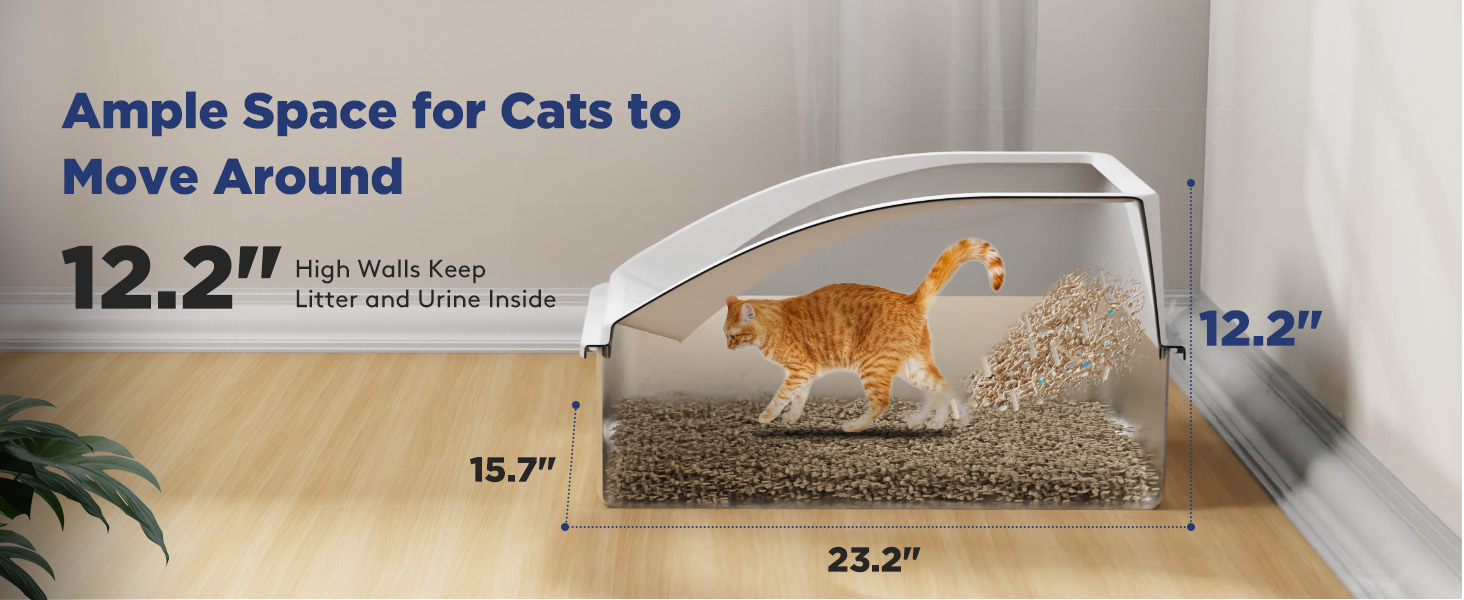 FURTIME Stainless Steel Litter Box with Lid, XL Metal Cat