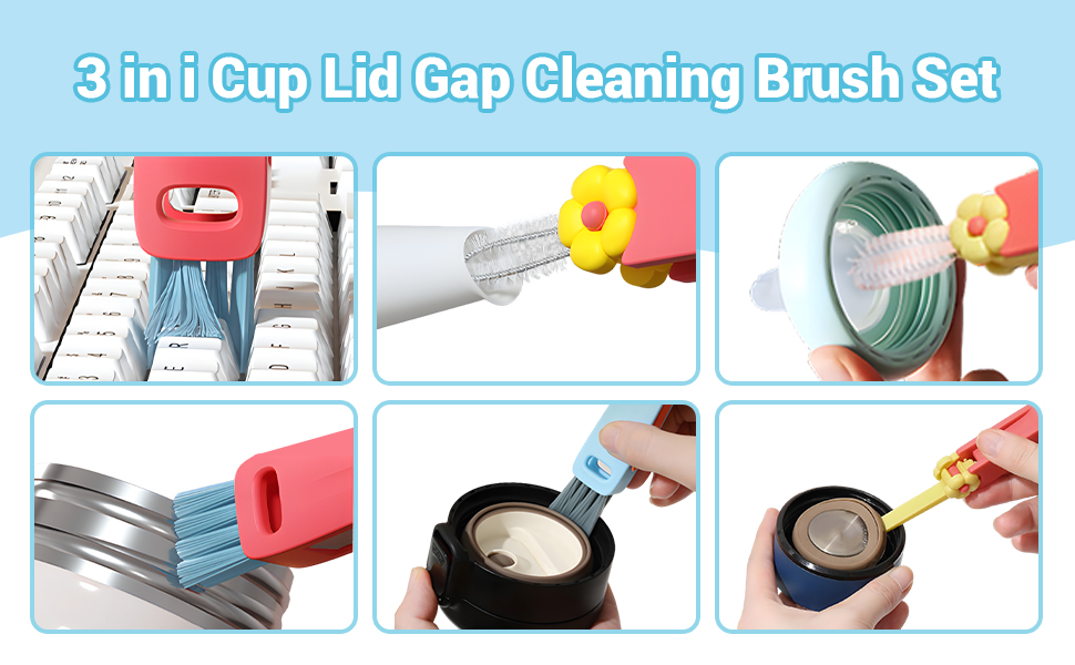   3 in 1 Cup Lid Cleaning Brush