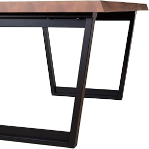 Amazon｜ダイニングテーブル 180 x 90 一枚板調 ウォールナット突板天