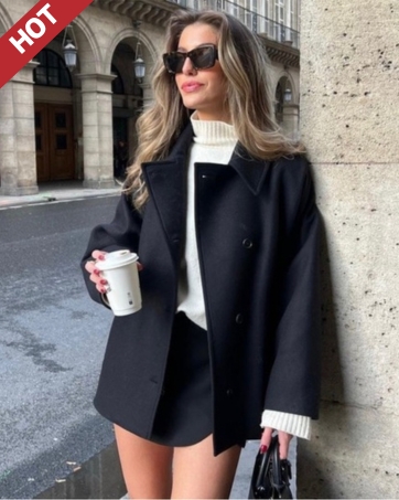 Womens Pea Coat Single Breasted Lapel Peacoat 2025 Fall Winter Trench Coat Oversized Jackets