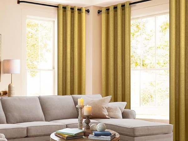 Best Curtains 製品 ,金色のサテン模様のライトブラウンのカーテン Best Curtains 製品 ,金色のサテン模様のライトブラウンの