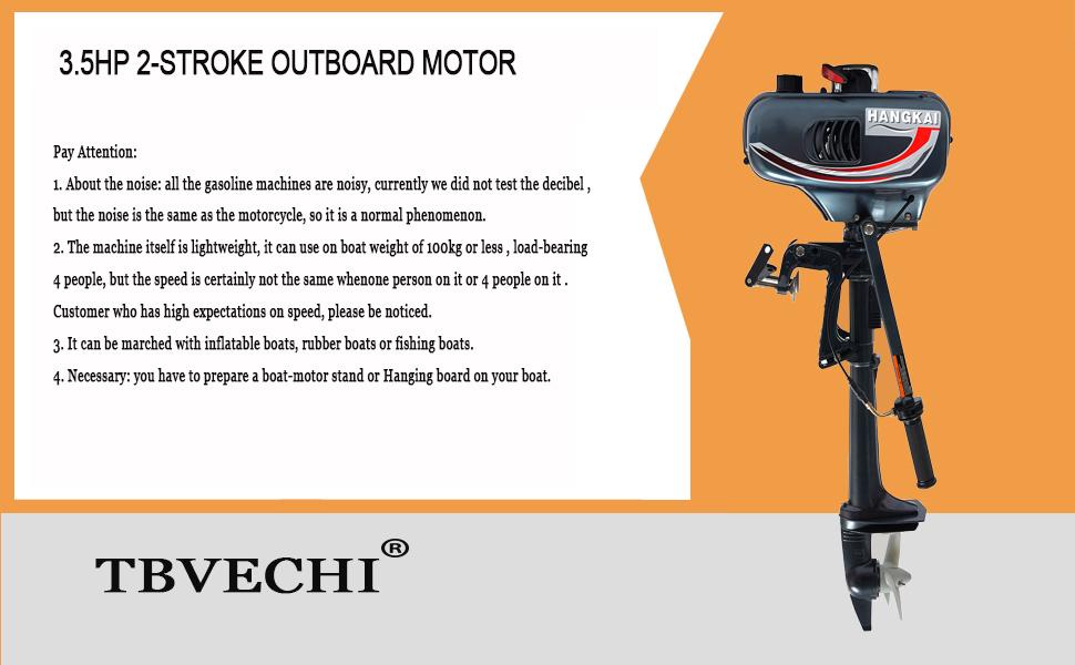 Outboard Motor Boat Engine, 3.5HP 2Stroke Outboard Motor Boat Engine Tiller Control