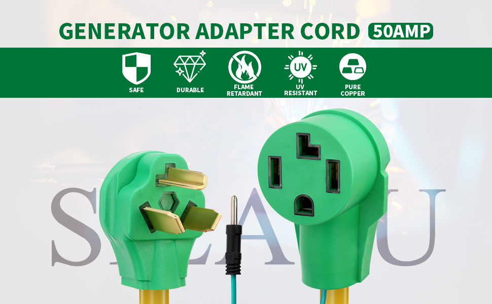 SILATU Dryer Plug Adapter with Ground Wire, 1030P Male Plug to 1430R