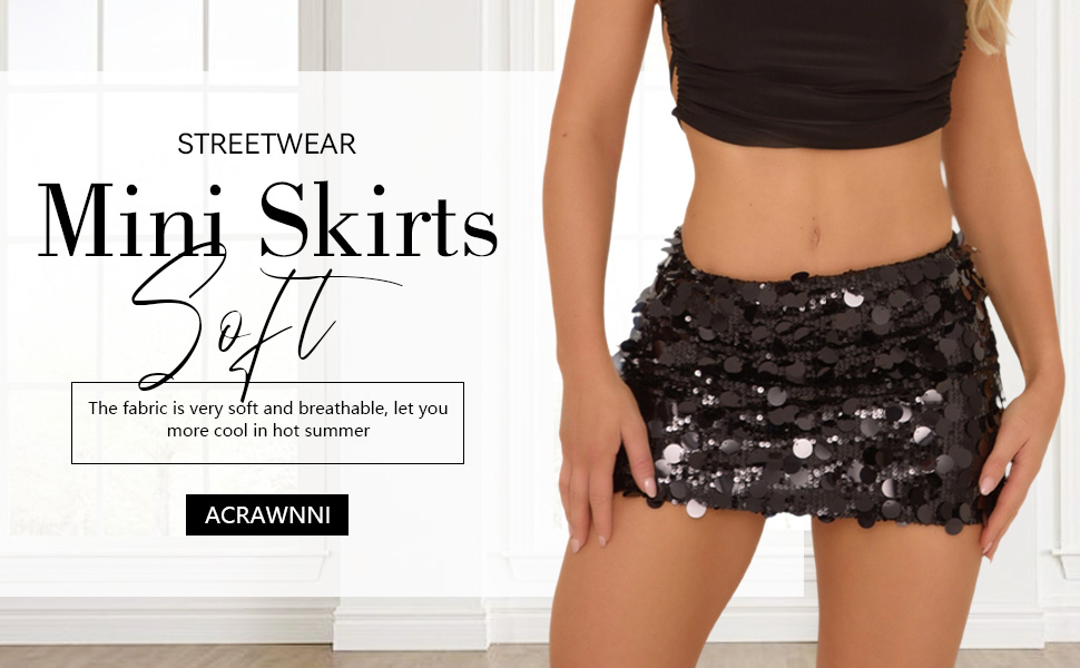 Amazon.com: FEORJGP Womens Sparkle Sequins Mini Skirts Mid