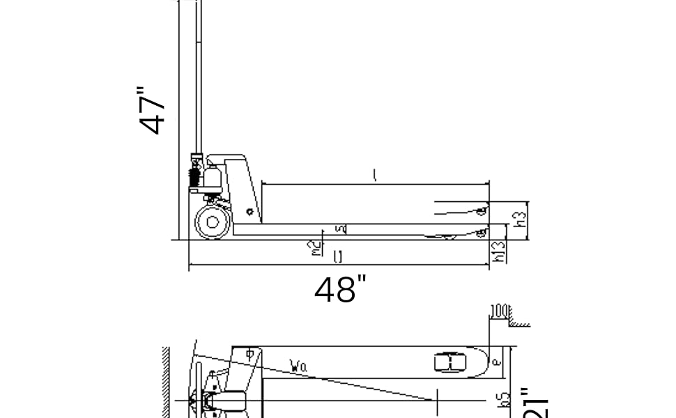 5 Seconds Steel Pallet Jack/Pallet Truck, 5500 lbs Capacity