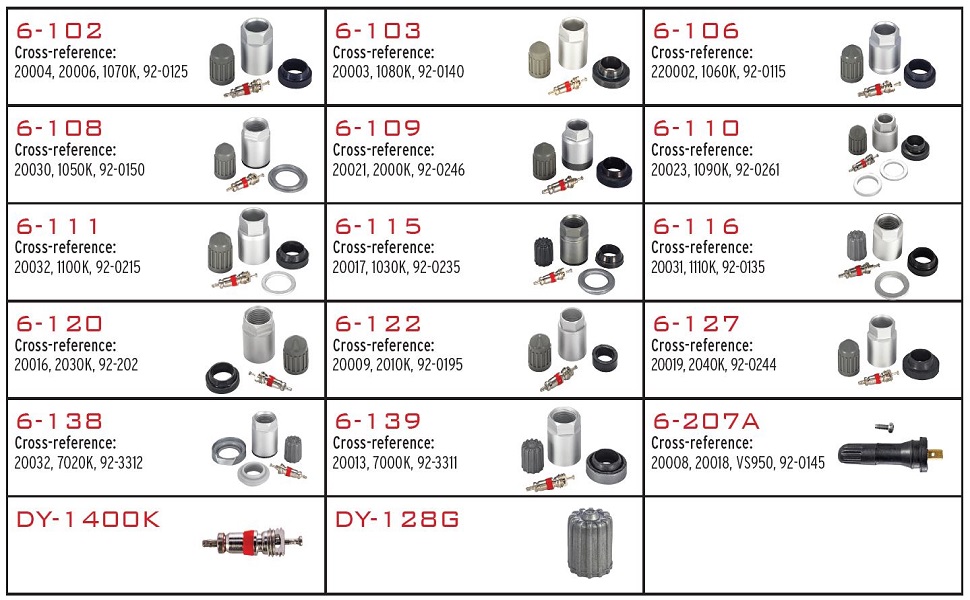 Dynamic DYTPMS16A TPMS Service Repair Kit Assortment, 1 Pack, Tire