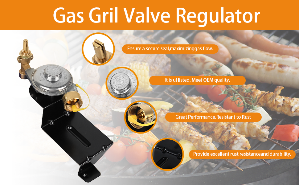 Gas Grill Valve Regulator for er Q100/120 Series, Gas