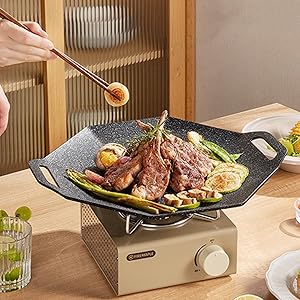 卓上ミニ焼肉鉄板 一人焼肉が楽しめる卓上型鉄板プレート<br>