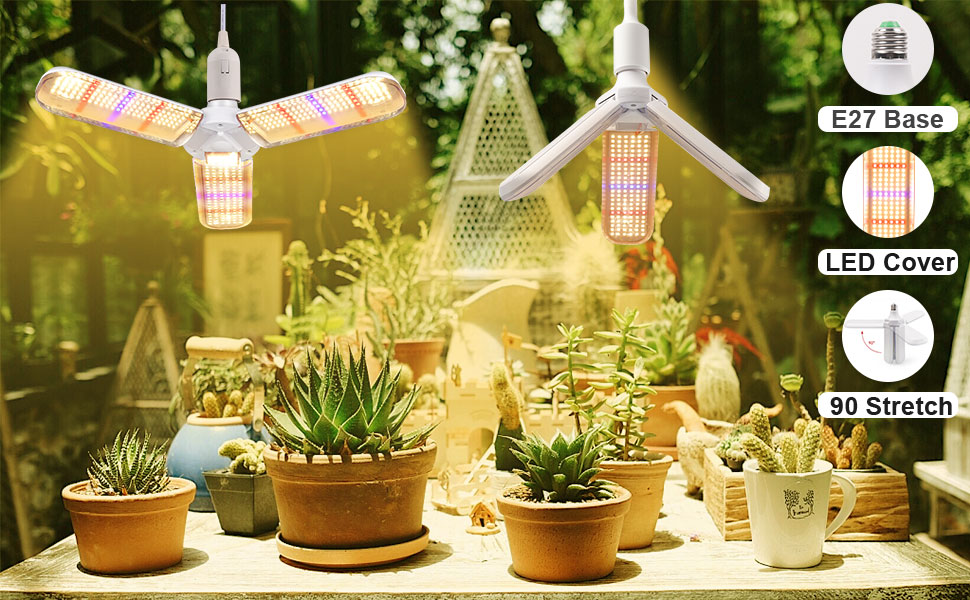 LED Grow Light Bulbs 150W with Cable Grow Lamp Full Spectrum Grow Light