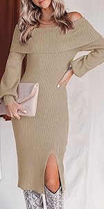 Off Shoulder Sweater Dress