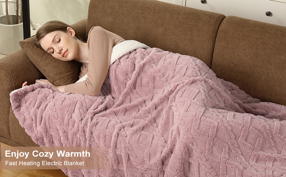 CAROMIO Electric Blanket Queen Size Dual Control Thick