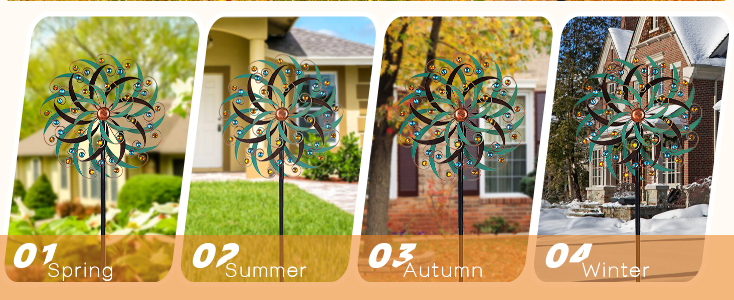 VEWOGARDEN 20" Dia Large + 360° Wind Spinner, Outdoor Metal