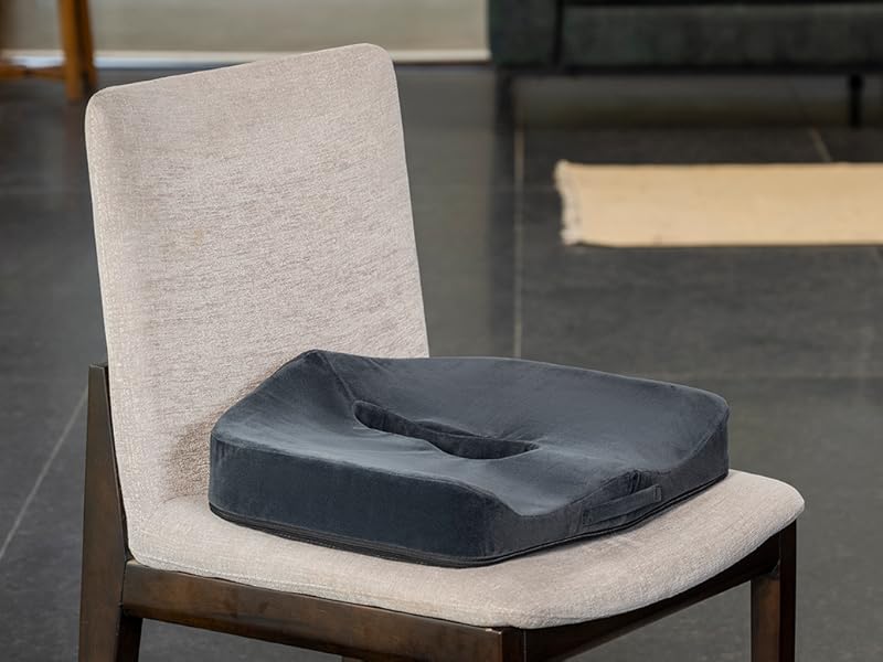 FOVERA Gel Memory Foam Orthopedic Coccyx Seat Cushion for Tailbone Pain