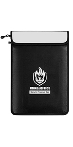 fireproof document bag black