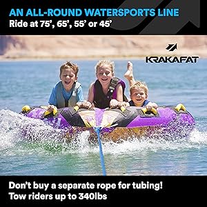 Use the 4-Section Mainline for 1-2 riders on a Towable Tube