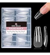 UNA GELLA Long Coffin Fake Nails Long 504pcs Pre-Shape Coffin Gel Nail Tips Coffin Nails Tips Cle...
