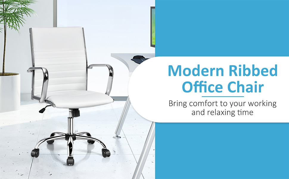 High Back Executive Chair Ergonomic Home Office Chair Rolling PU Leather Chair 11 1