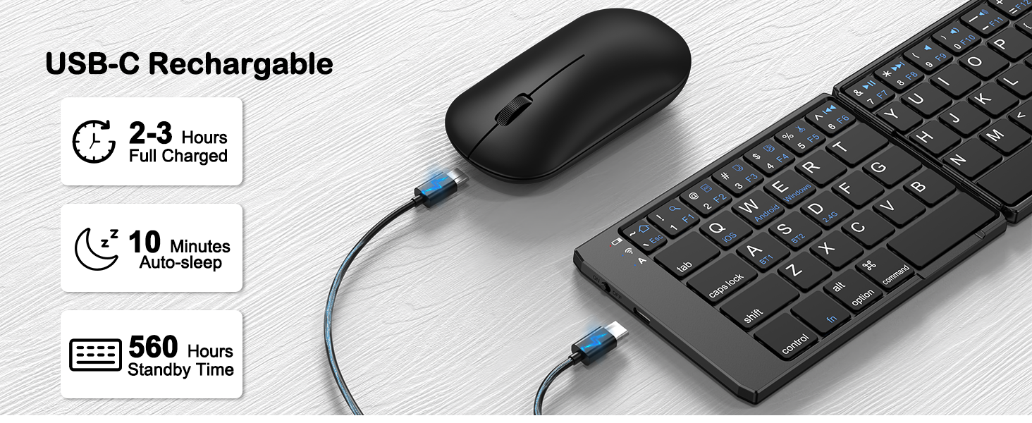 USB-C rechargeable keyboard mouse