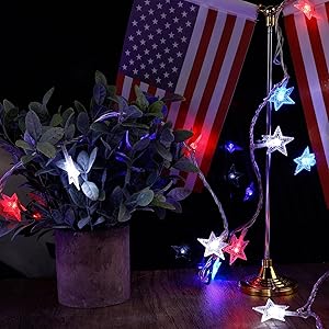 Patriotic Star String Lights