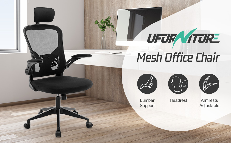 Ufurniture Mesh Office Chair Ergonomic High Back Waist Support Desk