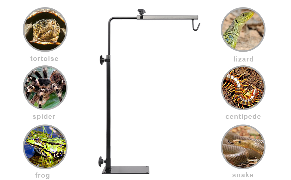 Aiicioo Reptile Lamp Stand Reptile Heat Lamp Fixture