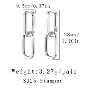 link chain earrings hoop for women girls U hoop earrings minimalist huggie drop earrings