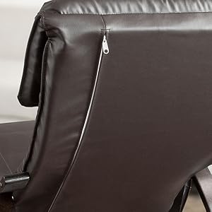 SoBuy PU Leather Rocking Chair With Adjustable Footrest And Removable Side Bag, FST20-BR 16 FST20-BR