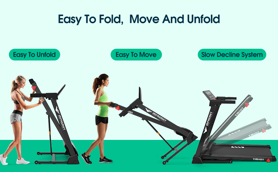 Impremey Foldable Treadmill with Incline, Electric Folding