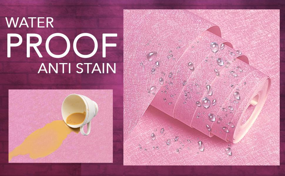 pink color wall stickers wallpaper, waterproof, anti stain, decal, DIY, Self adhesive PVC