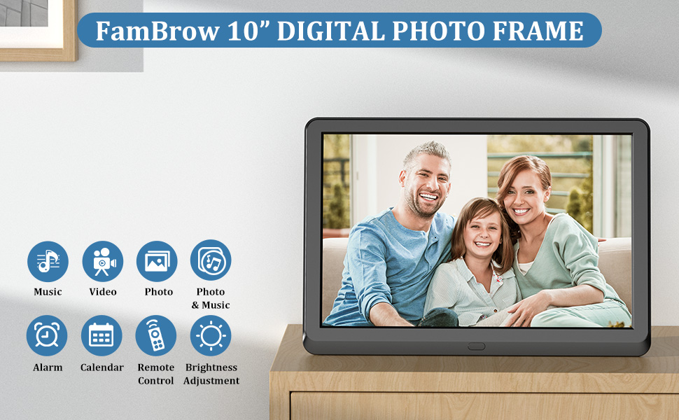 Fambrow Digital Photo Frames 10 inch 1920x1080 HD IPS Screen All in One