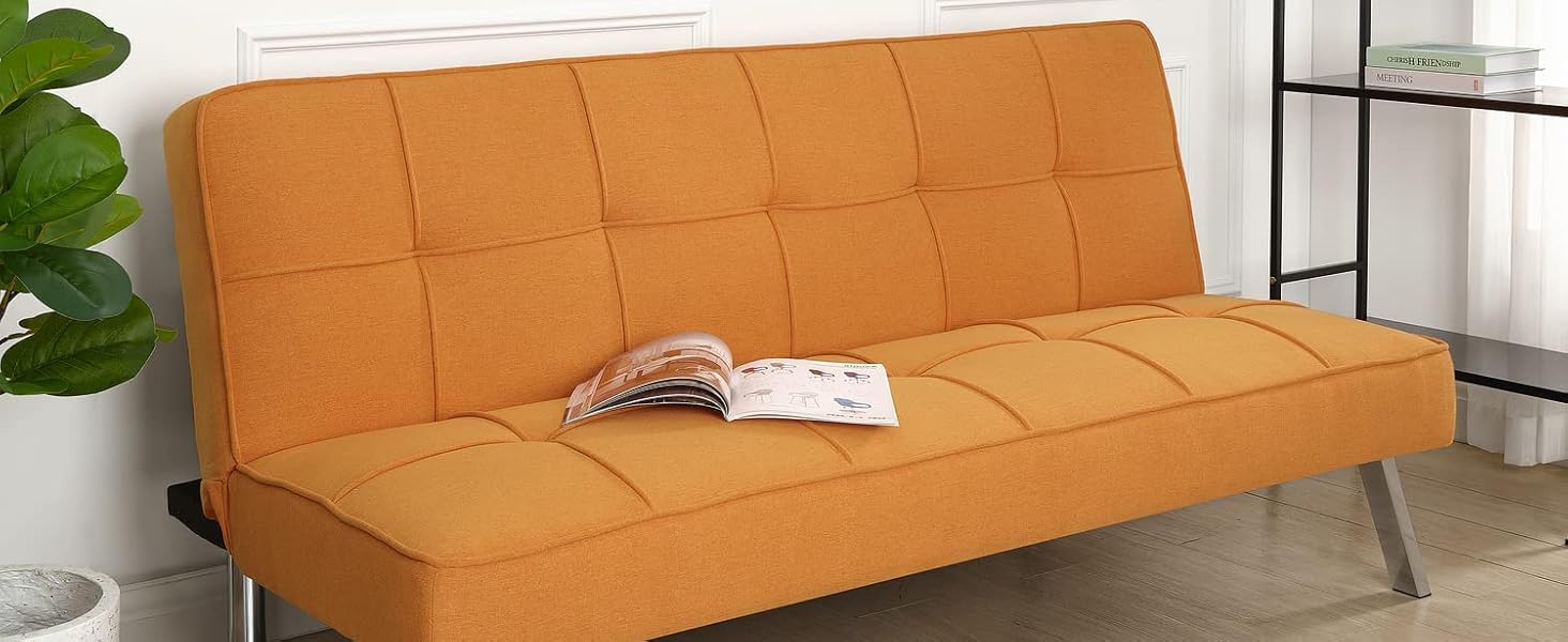 Button Tufted Futon Sofa Bed by Naomi Home