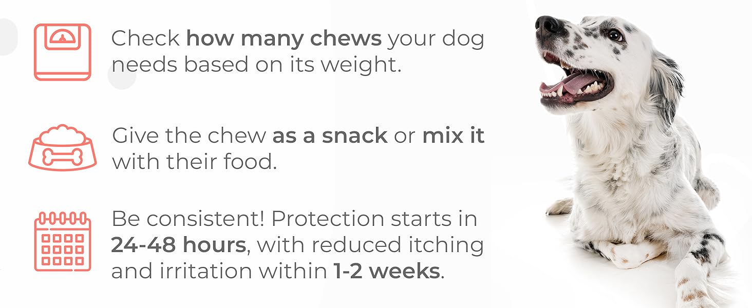 Flea and Tick Prevention for Dogs Chewable - 150 Chews - Dog flea & Tick Control