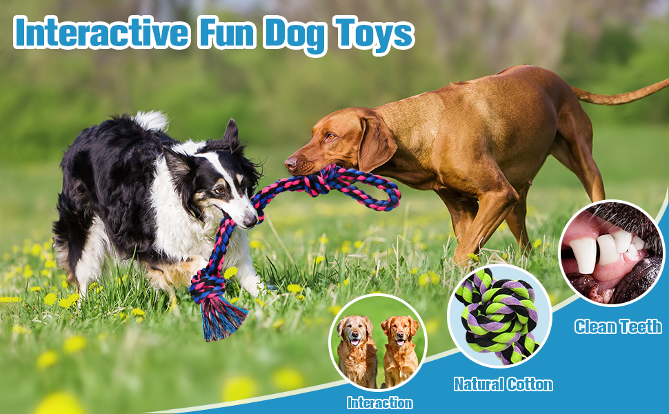 UPSKY Dog Rope Toys 2 Nearly Indestructible Dog Toys, Dog