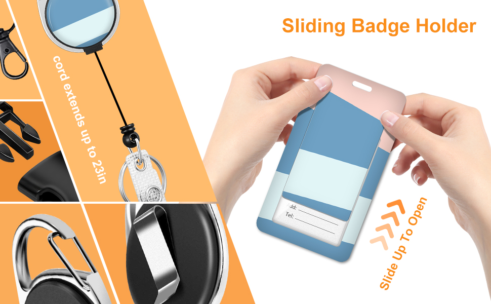 Plifal ID Badge Holder with Lanyard and Retractable Badge