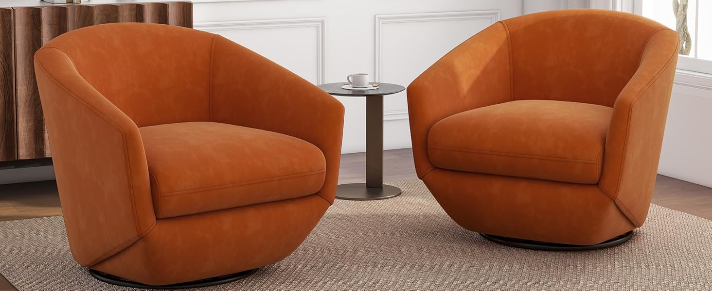 Orange Swivel Accent Chair