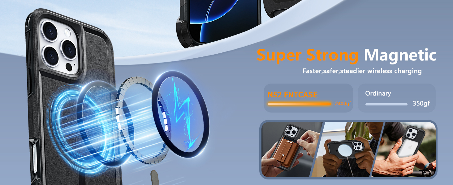 FNTCASE for iPhone 16 ProMax Case Dual Layer Shockproof