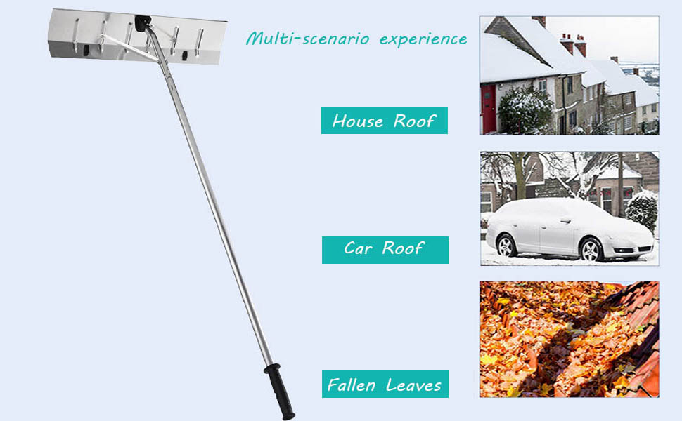 JONHWI Snow Roof Rake, Extendable 4.820FT Snow Remove
