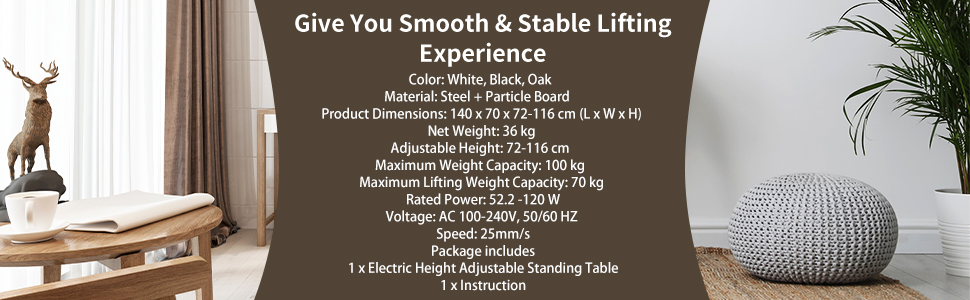 Electric Standing Desk Stand-up Ergonomic Computer Workstation Smart Controller 14 4