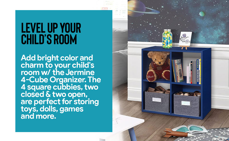 Kings Brand Furniture 4Cube Children's Bookcase, Kids