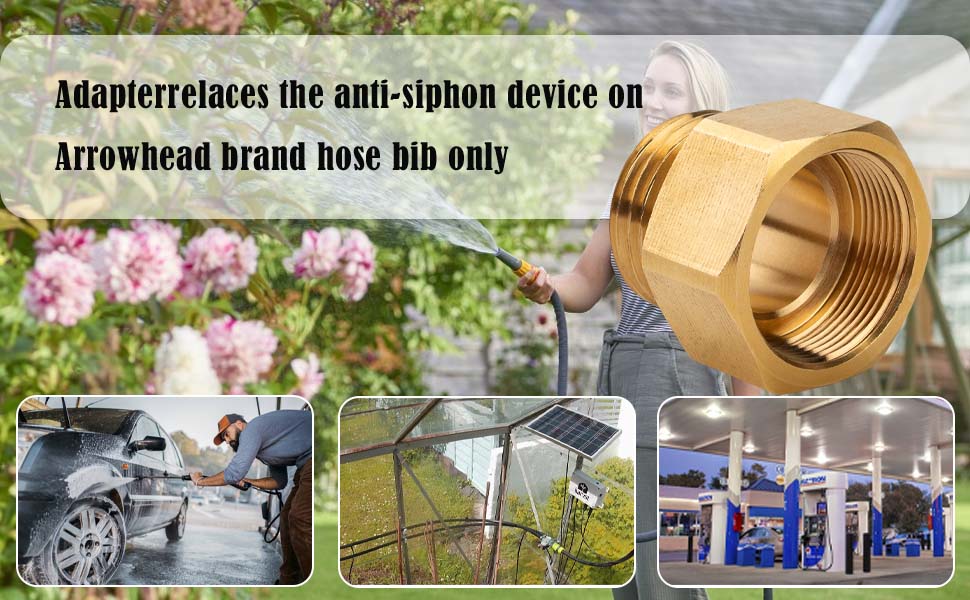 Garden Hose Bib Adapter, 11/16" Fine Thread (Female), to 3