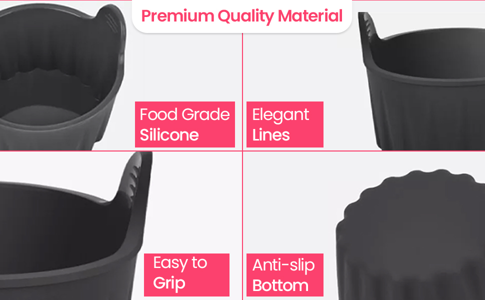 Pinky's Kitchen Silicone Egg Poacher for Air Fryer Set of 4, Ramekins Moulds, Bakeware for