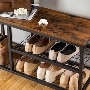 Garderobenständer, Garderobe, Kleiderständer Mit 6 Staschen Und 9 Haken, Schuhregal Mit Sitzfläche, Sitzbank, Viel Stauraum, Für Flur, Wohnzimmer, HOOBRO EBF24MT01 16 2