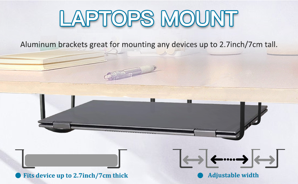 Under Desk Laptop Mount, Under Desk Shelf Bracket